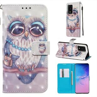 For Galaxy  S20 Ultra 3D Painting Horizontal Flip Leather Case with Holder & Card Slot & Wallet & Lanyard(Grey Cat)