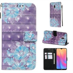 For Xiaomi Redmi 8A 3D Painting Horizontal Flip Leather Case with Holder & Card Slot & Wallet & Lanyard(Blue Flower)