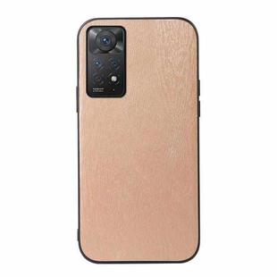 For Xiaomi Redmi Note 11 Pro Global Wood Texture PU Phone Case(Gold)