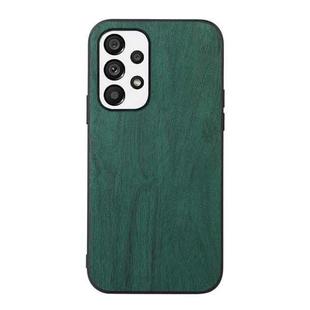 For Samsung Galaxy A53 5G Wood Texture PU Phone Case(Green)