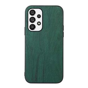 For Samsung Galaxy A73 5G Wood Texture PU Phone Case(Green)