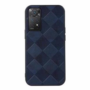 For Xiaomi Redmi Note 11 Pro Global Weave Plaid PU Phone Case(Blue)