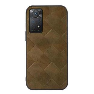 For Xiaomi Redmi Note 11 Pro Global Weave Plaid PU Phone Case(Green)