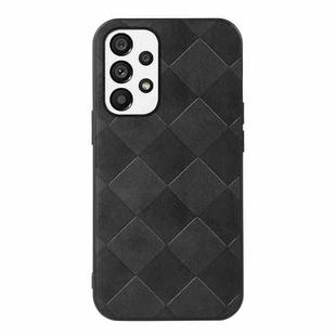 For Samsung Galaxy A33 5G Weave Plaid PU Phone Case(Black)