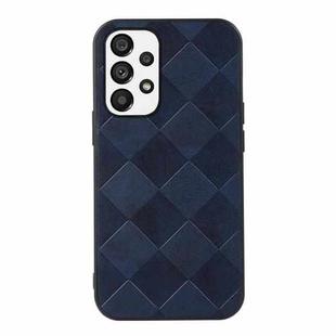 For Samsung Galaxy A73 5G Weave Plaid PU Phone Case(Blue)