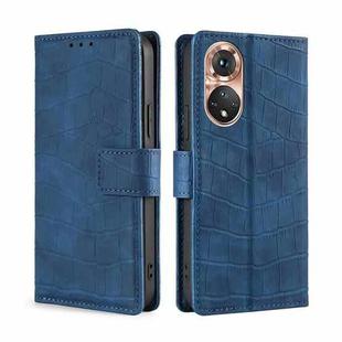 For Honor 50 Skin Feel Crocodile Texture Magnetic Clasp PU Leather Phone Case(Blue)