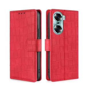 For Honor 60 Skin Feel Crocodile Texture Magnetic Clasp PU Leather Phone Case(Red)