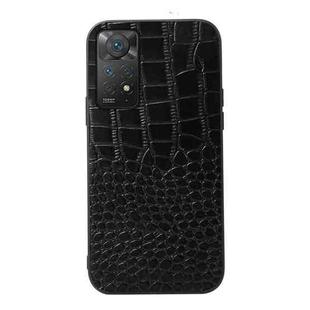 For Xiaomi Redmi Note 11 Pro Global Crocodile Top Layer Cowhide Leather Case(Black)
