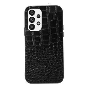 For Samsung Galaxy A53 5G Crocodile Top Layer Cowhide Leather Case(Black)