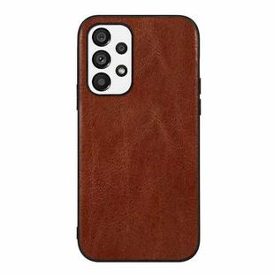 For Samsung Galaxy A23 4G Genuine Leather Double Color Crazy Horse Texture Phone Case(Brown)