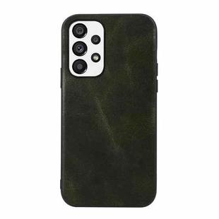 For Samsung Galaxy A33 5G Genuine Leather Double Color Crazy Horse Texture Phone Case(Green)