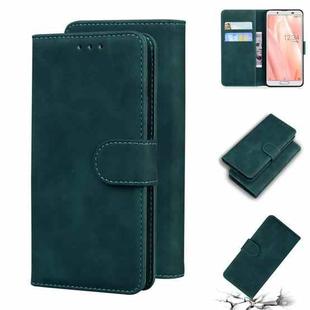 For Sharp Aquos Sense 3 / Sense3 Lite / Sense3 Basic & SHV45 Skin Feel Pure Color Leather Phone Case(Green)
