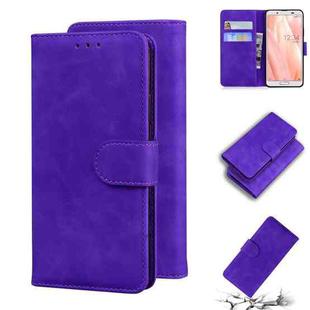 For Sharp Aquos Sense 3 / Sense3 Lite / Sense3 Basic & SHV45 Skin Feel Pure Color Leather Phone Case(Purple)