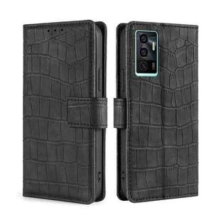 For vivo V23e / S10e Skin Feel Crocodile Texture Magnetic Leather Phone Case(Black)