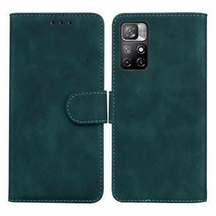 For Xiaomi Redmi Note 11 Skin Feel Pure Color Flip Leather Phone Case(Green)
