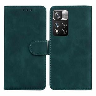 For Xiaomi Redmi Note 11 Pro / Note 11 Pro+ 5G Skin Feel Pure Color Flip Leather Phone Case(Green)