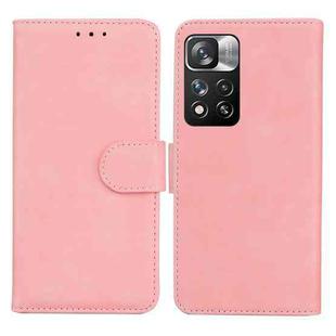 For Xiaomi Redmi Note 11 Pro / Note 11 Pro+ 5G Skin Feel Pure Color Flip Leather Phone Case(Pink)