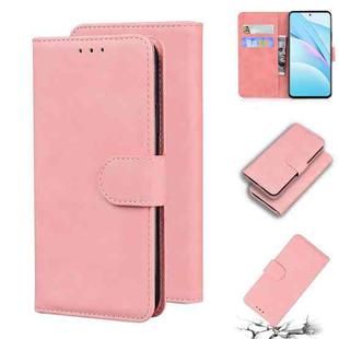 For Xiaomi Mi 10T Lite 5G Skin Feel Pure Color Flip Leather Phone Case(Pink)
