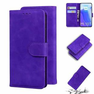 For Xiaomi Mi 10T Pro 5G / 10T 5G Skin Feel Pure Color Flip Leather Phone Case(Purple)