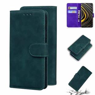For Xiaomi Poco M3 Skin Feel Pure Color Flip Leather Phone Case(Green)