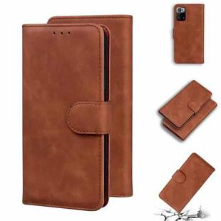 For Xiaomi Redmi Note 10 Pro China / Poco X3 GT Skin Feel Pure Color Flip Leather Phone Case(Brown)