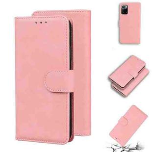 For Xiaomi Redmi Note 10 Pro China / Poco X3 GT Skin Feel Pure Color Flip Leather Phone Case(Pink)