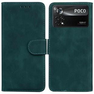 For Xiaomi Poco X4 Pro 5G Skin Feel Pure Color Flip Leather Phone Case(Green)
