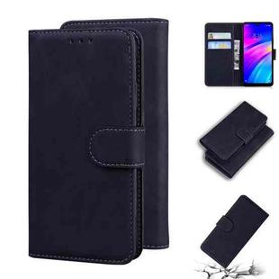 For Xiaomi Redmi 7 / Y3 India Skin Feel Pure Color Flip Leather Phone Case(Black)