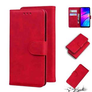 For Xiaomi Redmi 7 / Y3 India Skin Feel Pure Color Flip Leather Phone Case(Red)