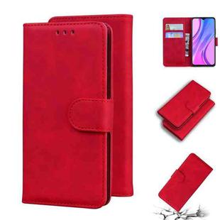 For Xiaomi Redmi 9 Skin Feel Pure Color Flip Leather Phone Case(Red)