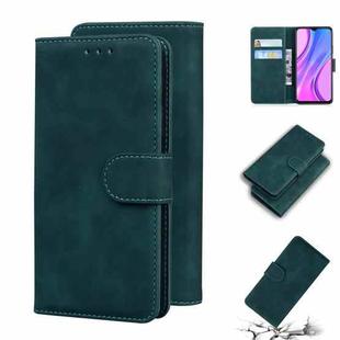 For Xiaomi Redmi 9 Skin Feel Pure Color Flip Leather Phone Case(Green)