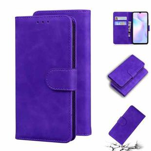 For Xiaomi Redmi 9A Skin Feel Pure Color Flip Leather Phone Case(Purple)