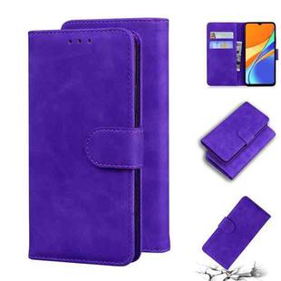 For Xiaomi Redmi 9C Skin Feel Pure Color Flip Leather Phone Case(Purple)