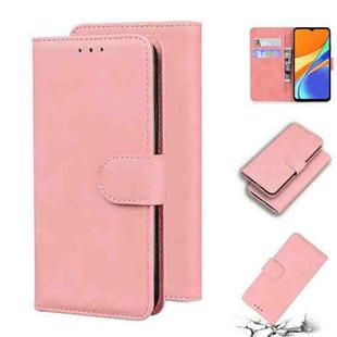For Xiaomi Redmi 9C Skin Feel Pure Color Flip Leather Phone Case(Pink)