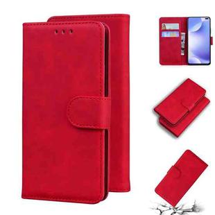 For Xiaomi Redmi K30 Skin Feel Pure Color Flip Leather Phone Case(Red)