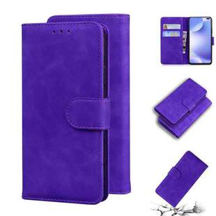 For Xiaomi Redmi K30 Skin Feel Pure Color Flip Leather Phone Case(Purple)