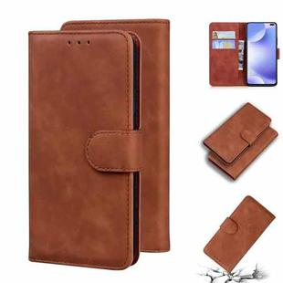 For Xiaomi Redmi K30 Skin Feel Pure Color Flip Leather Phone Case(Brown)