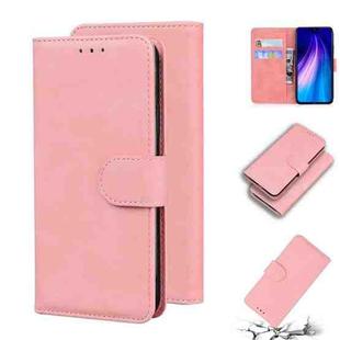 For Xiaomi Redmi Note 8 Skin Feel Pure Color Flip Leather Phone Case(Pink)