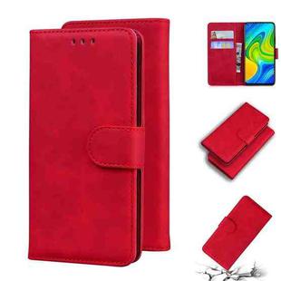 For Xiaomi Redmi Note 9 / 10X 4G Skin Feel Pure Color Flip Leather Phone Case(Red)