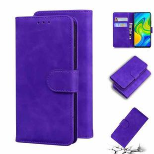 For Xiaomi Redmi Note 9 / 10X 4G Skin Feel Pure Color Flip Leather Phone Case(Purple)