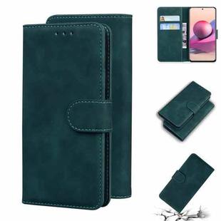 For Xiaomi Redmi Note 10 4G / Note 10s Skin Feel Pure Color Flip Leather Phone Case(Green)