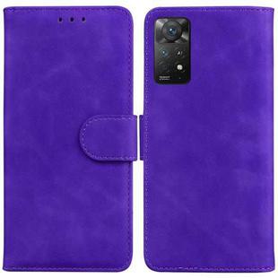 For Xiaomi Redmi Note 11 Pro 5G / 4G Foreign Version Skin Feel Pure Color Flip Leather Phone Case(Purple)