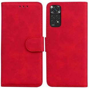 For Xiaomi Redmi Note 11 Global / Note 11S Skin Feel Pure Color Flip Leather Phone Case(Red)