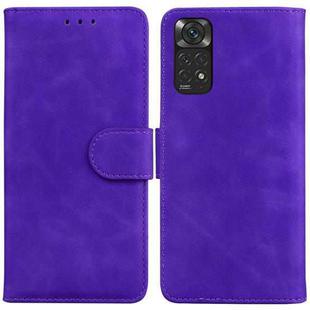 For Xiaomi Redmi Note 11 Global / Note 11S Skin Feel Pure Color Flip Leather Phone Case(Purple)