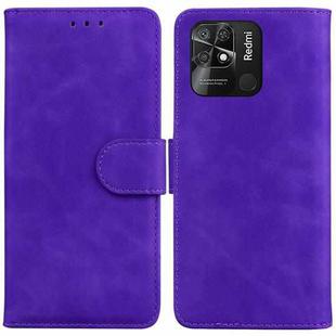 For Xiaomi Redmi 10C Skin Feel Pure Color Flip Leather Phone Case(Purple)