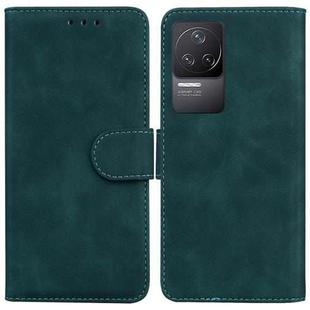 For Xiaomi Redmi K40S Skin Feel Pure Color Flip Leather Phone Case(Green)