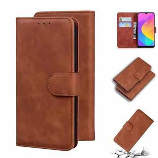 For Xiaomi Mi CC9 / 9 Lite Skin Feel Pure Color Flip Leather Phone Case(Brown)