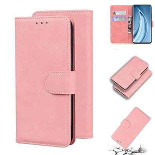 For Xiaomi Mi 10S Skin Feel Pure Color Flip Leather Phone Case(Pink)