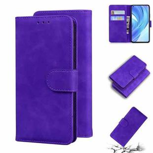 For Xiaomi Mi 11 Lite Skin Feel Pure Color Flip Leather Phone Case(Purple)