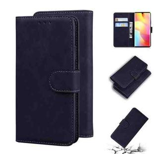 For Xiaomi Mi Note 10 Lite Skin Feel Pure Color Flip Leather Phone Case(Black)